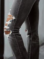 Women's Ripped Bell Bottom Jeans Bootcut - Image 2