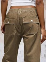 Straight Fit Mid Rise Baggy Pocket Denim Jeans Without Belt - Image 4