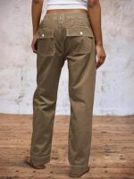 Straight Fit Mid Rise Baggy Pocket Denim Jeans Without Belt - Image 2