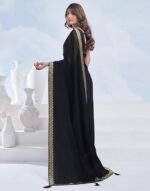 Women's Georgette Lace Saree With Unstitched Blouse Piece - Image 9