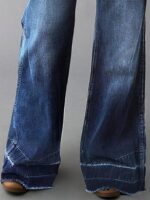 Straight Fit Mid Rise Baggy Pocket Denim Jeans Without Belt - Image 2