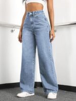 Straight Jeans for Women,High Waisted Wide Loose Stretchy - Image 6