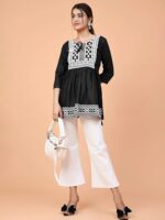 Short Kurti for Women With Embroidered Tops 3/4 Sleeves - Image 4