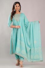 Printed Indian Kurti Pant & Dupatta Set for Women Kurta Kurtis Set - Image 7