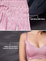 Women's Silk Paper Mirror Work Embroidery Saree - Image 8