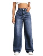 Straight Jeans for Women,High Waisted Wide Loose Stretchy