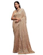 Women's Heavy Georgette Sequins Work Heavy Saree with Blouse