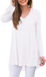 Women's Plus Size V Neck T Shirts Casual Loose Fit Tunic Tops