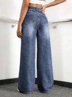 Straight Jeans for Women,High Waisted Wide Loose Stretchy - Image 3