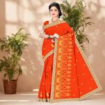 Women's Indian Silk Saree Embroidered Designer soft Fancy Saree With Unstitched Blouse Piece for Gift, Wedding, Festivals - Image 4