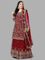 Punjabi Style Sharara Suit For Women With Dupatta - Image 3