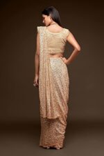 Women's Heavy Georgette Sequins Work Heavy Saree with Blouse - Image 2