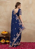 Indian Sari Printed Art Silk Saree with Blouse Piece - Image 15