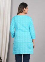 Traditional Cotton Print Kurta Office Short Kurti Tops Tunics for Women - Image 2