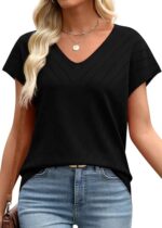 Short Sleeve V Neck Trendy Tops - Image 13