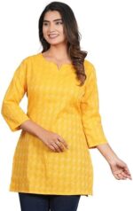 Traditional Cotton Print Kurta Office Short Kurti Tops Tunics for Women - Image 4