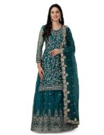 Punjabi Style Sharara Suit For Women With Dupatta