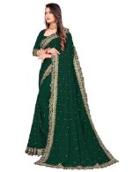 Saree for Women Georgette Embroidery Saree with Unstitched Blouse Piece