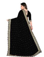 Saree for Women Georgette Embroidery Saree with Unstitched Blouse Piece - Image 8