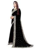 Saree for Women Georgette Embroidery Saree with Unstitched Blouse Piece - Image 6