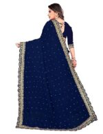 Saree for Women Georgette Embroidery Saree with Unstitched Blouse Piece - Image 4