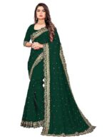 Saree for Women Georgette Embroidery Saree with Unstitched Blouse Piece - Image 6